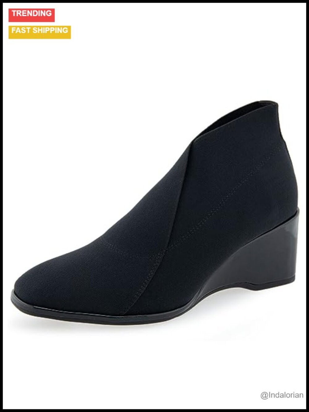 Aerosoles Anini Stretch Elastic Shootie Covered Wedge Bootie